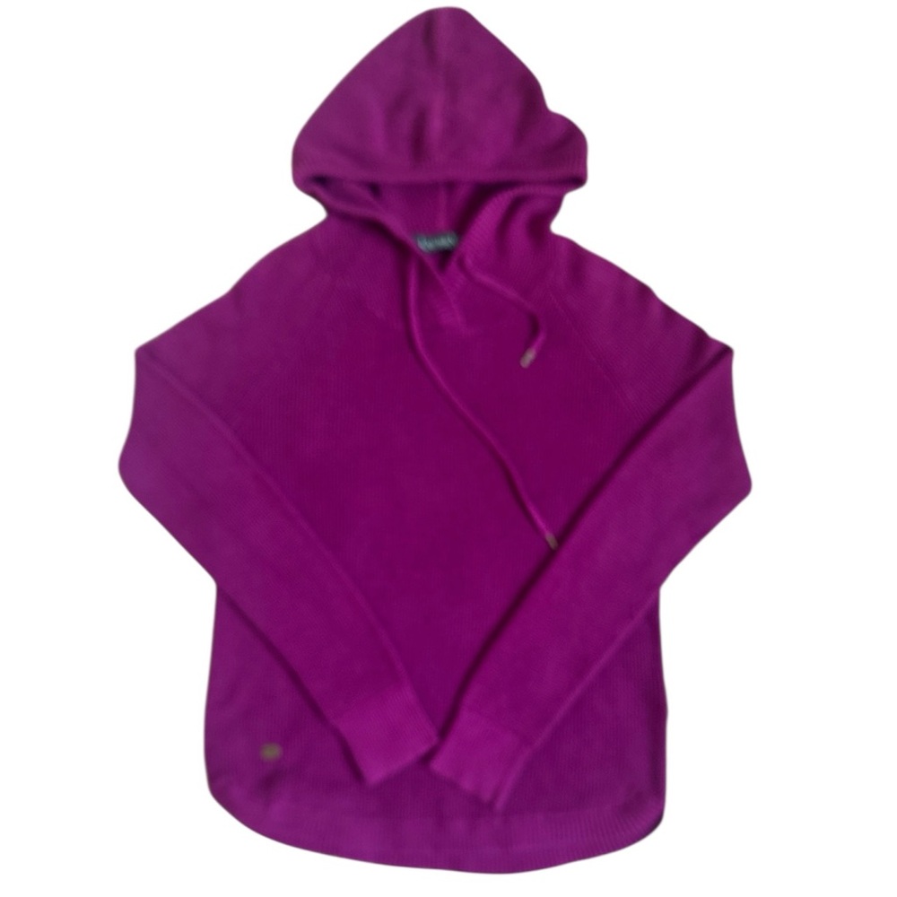 Lauren by Ralph Lauren Women's Magenta Purple Waffle Hoodie Sweater Size Small P